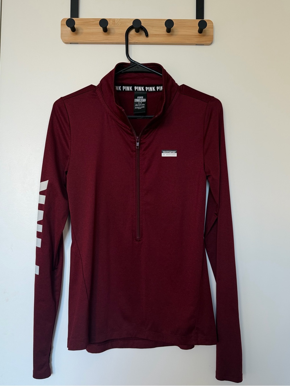 PINK Victoria's Secret Maroon Long-Sleeve Quarter-Zip